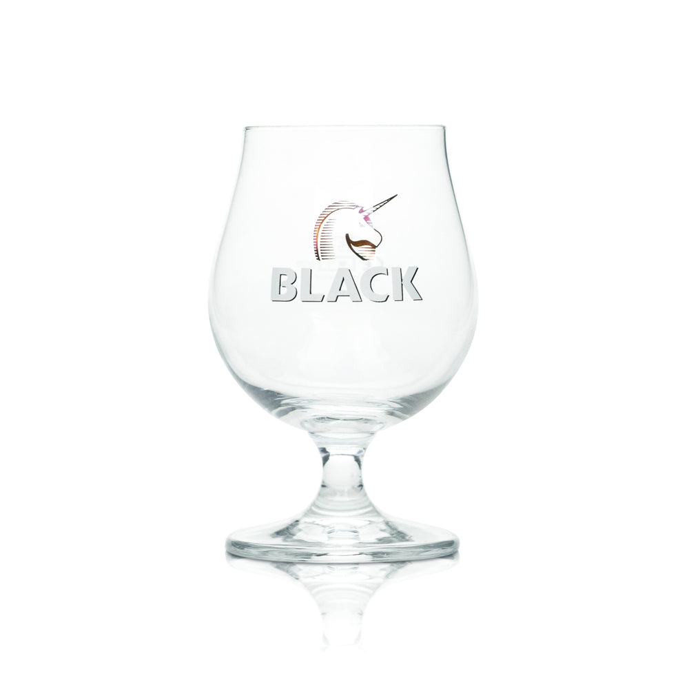 Black Bier Glas 0,25l Pokal Schwenker Tulpe Gläser Einhorn Licorne Brauerei