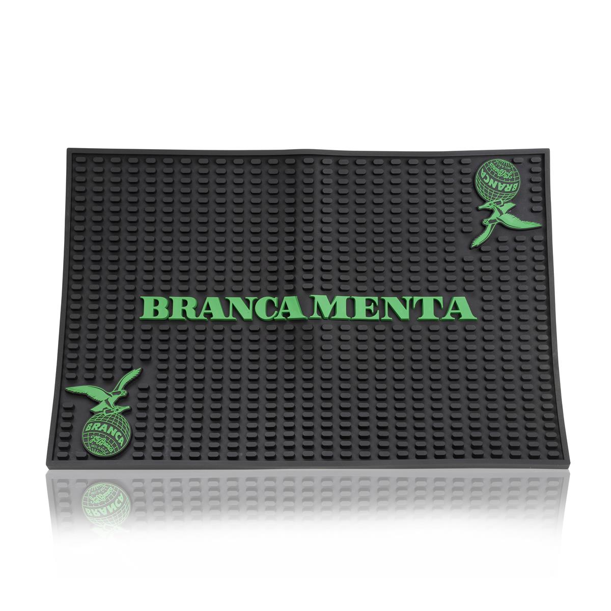Branca Menta Likör Barmatte Abtropfmatte Barzubehör XL schwarz Gummi 45x30