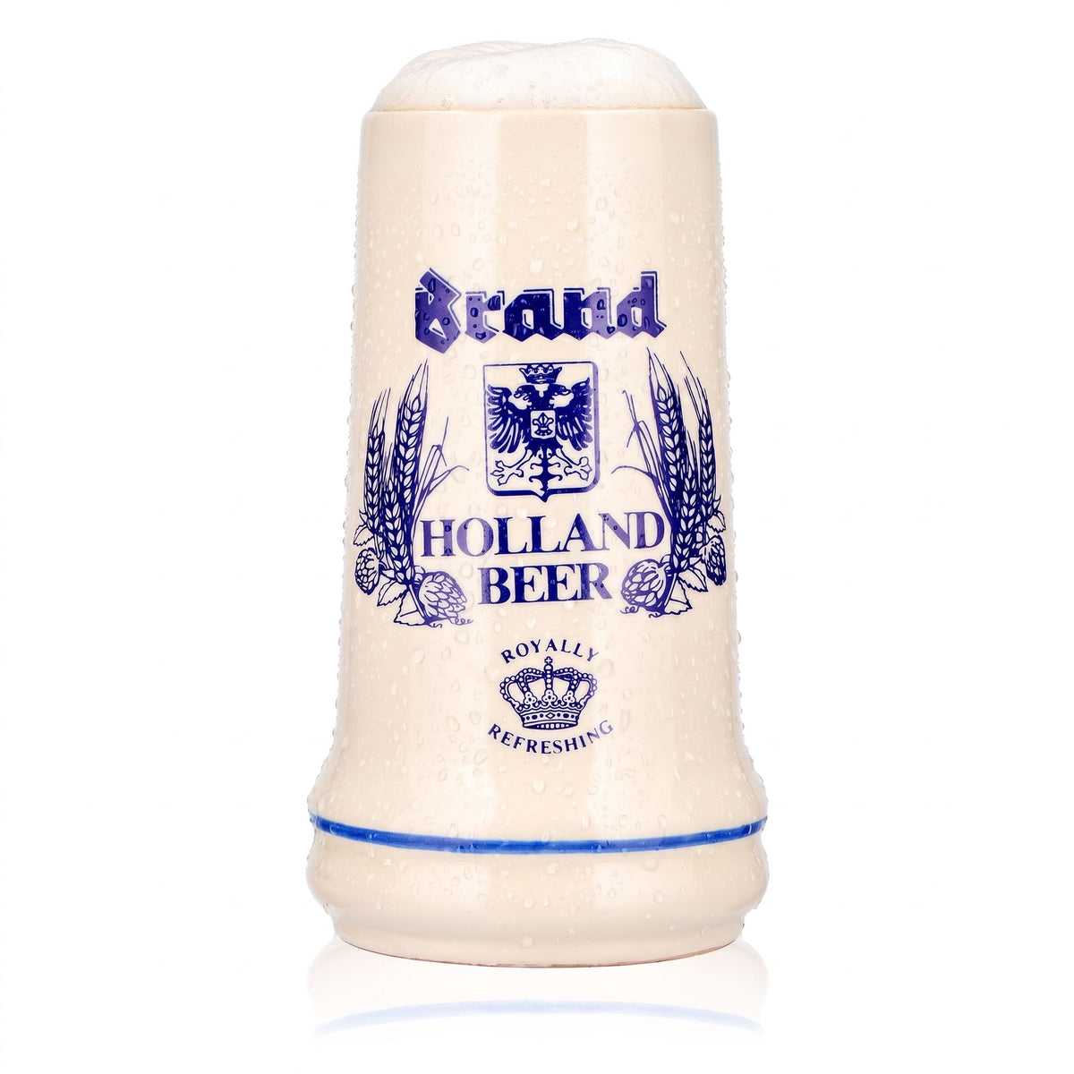 Brand Bier Glas Tonkrug 0,55l Bierseidel Holland Royally Refreshing Keramik
