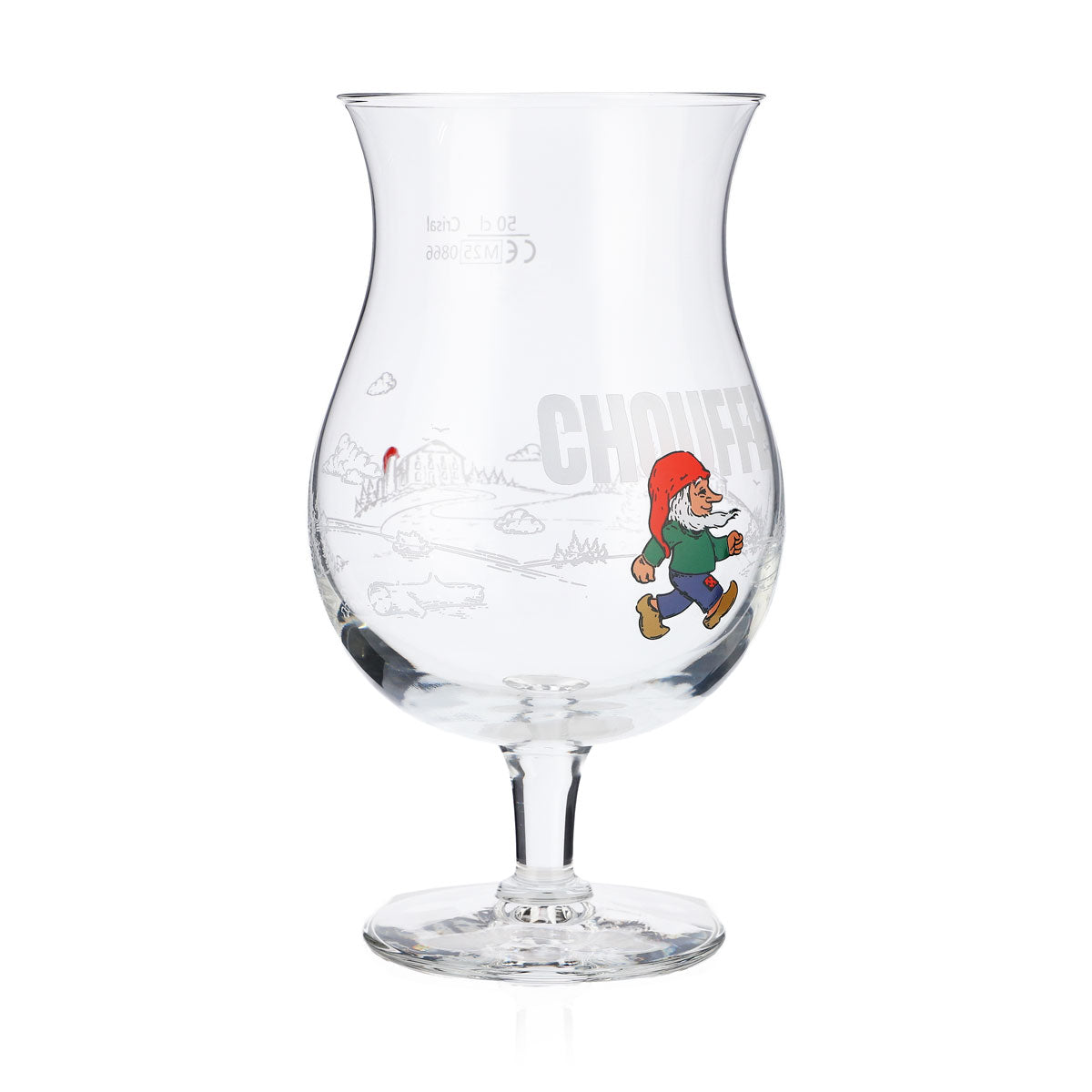 Brasserie D'Achouffe Bier Glas Gläser 0,5l Pokal "Chouffe" laufender Zwerg – Ansicht 2