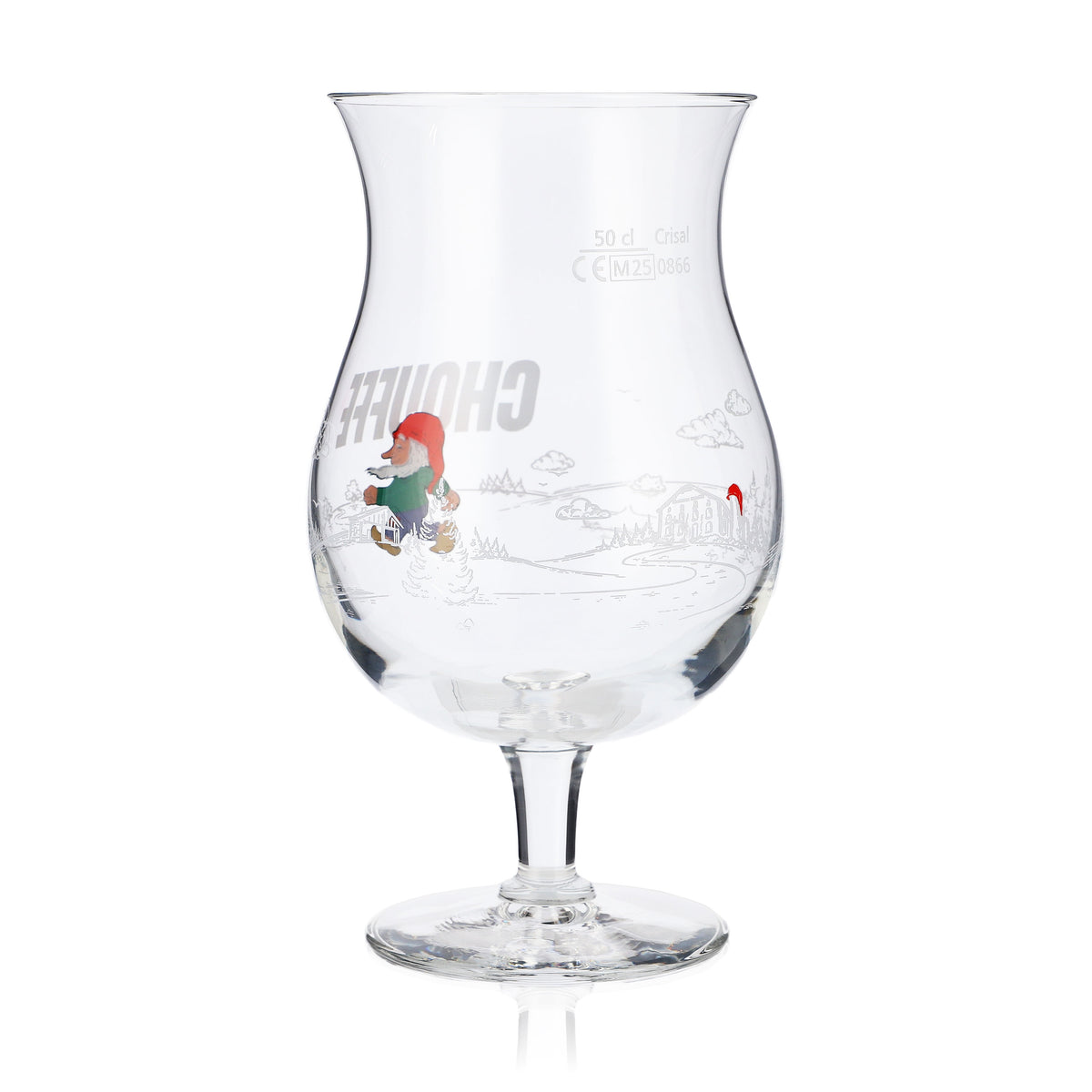 Brasserie D'Achouffe Bier Glas Gläser 0,5l Pokal "Chouffe" laufender Zwerg – Ansicht 3