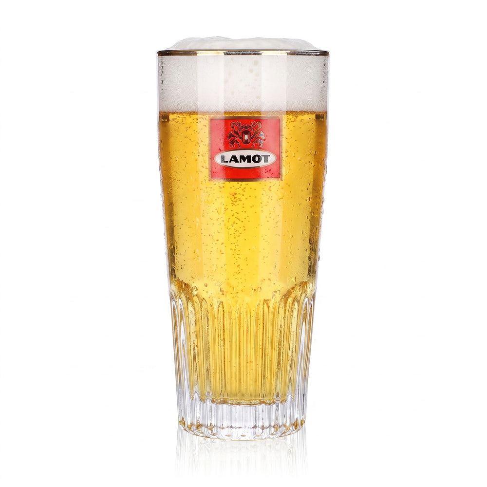 Brauerei Lamot Bier Glas 0,33l Kölsch Rotes Logo Goldrand