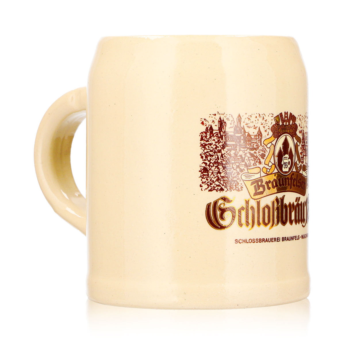 Braunfelser Bier Glas 0,25l Tonkrug Schloßbräu 1868 Ton – Ansicht 3