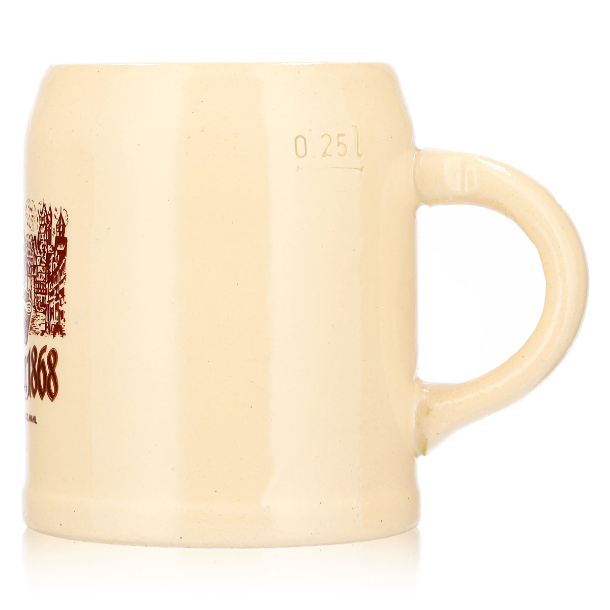 Braunfelser Bier Glas 0,25l Tonkrug Schloßbräu 1868 Ton – Ansicht 6