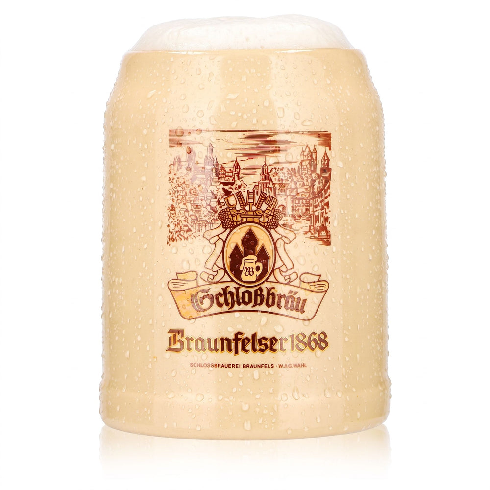 Braunfelser Bier Glas 0,25l Tonkrug Schloßbräu Sahm Ton