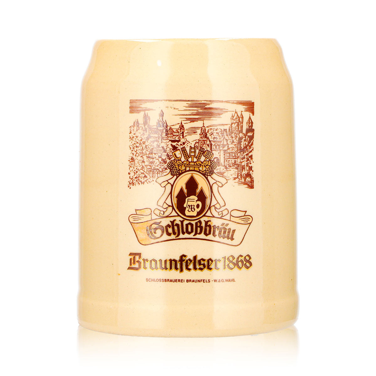 Braunfelser Bier Glas 0,25l Tonkrug Schloßbräu Sahm Ton – Ansicht 2