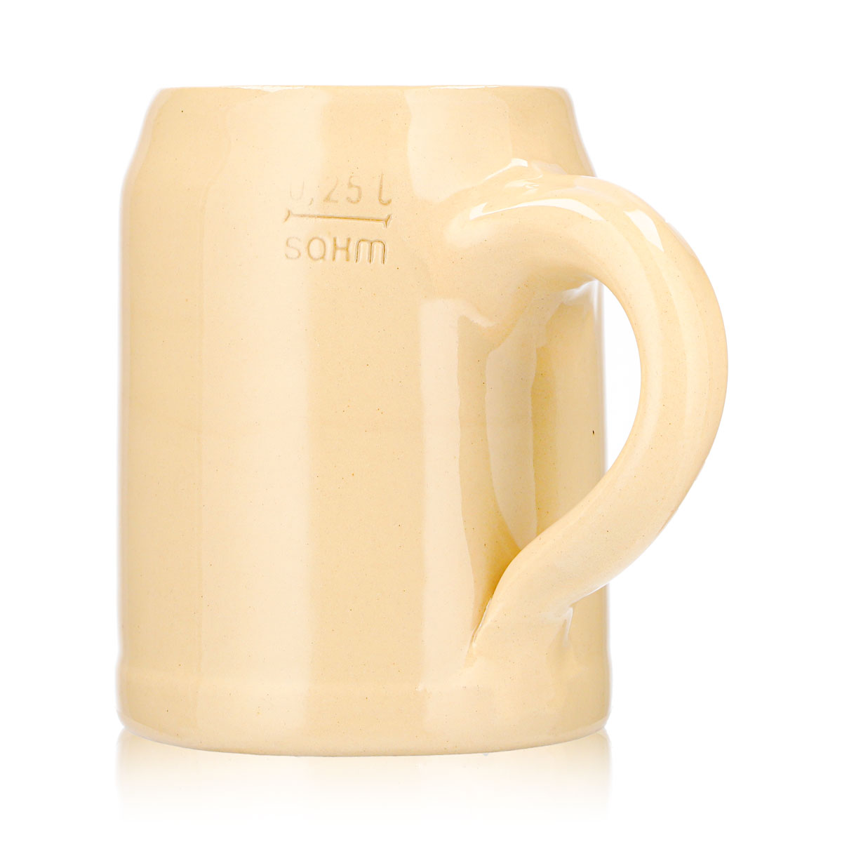 Braunfelser Bier Glas 0,25l Tonkrug Schloßbräu Sahm Ton – Ansicht 5