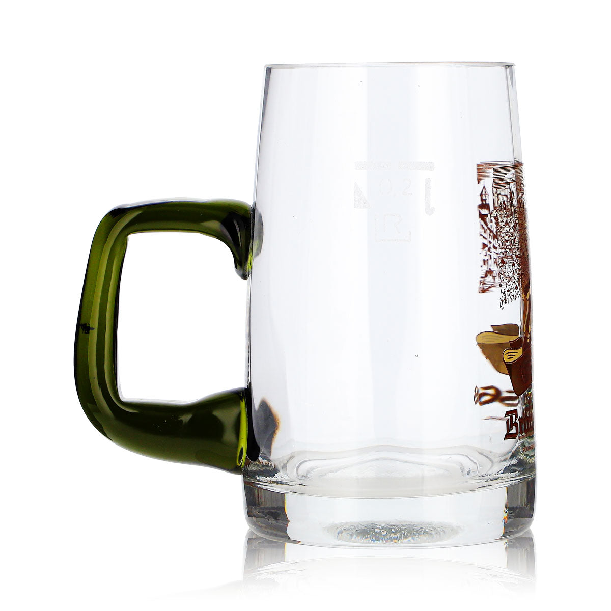 Braunfelser Bier Glas 0,2l Krug grüner Henkel – Ansicht 3