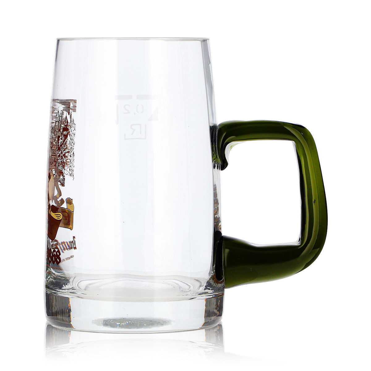 Braunfelser Bier Glas 0,2l Krug grüner Henkel – Ansicht 5