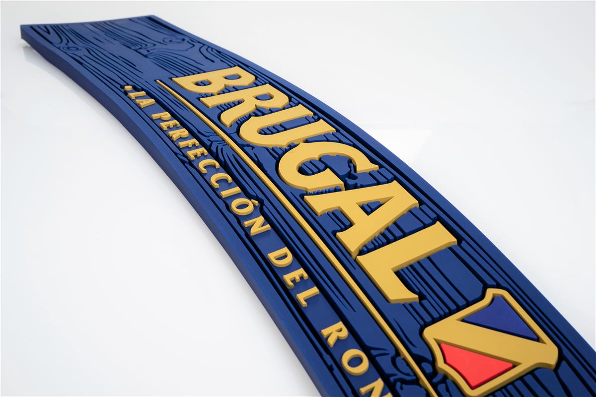 Brugal Rum Barmatte Abtropfmatte Barzubehör blau/gold 60 x 9 x 1 – Ansicht 3