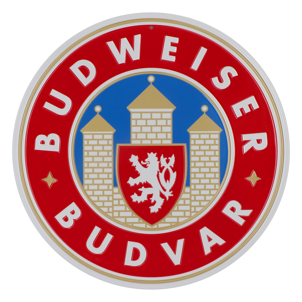 Budweiser Bier Blechschild Werbeschild Wanddeko rund "Budvar"