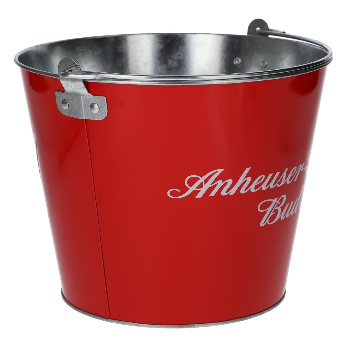 Budweiser Bier Eiseimer Durchmesser 23,5 neu Metall rot – Ansicht 4