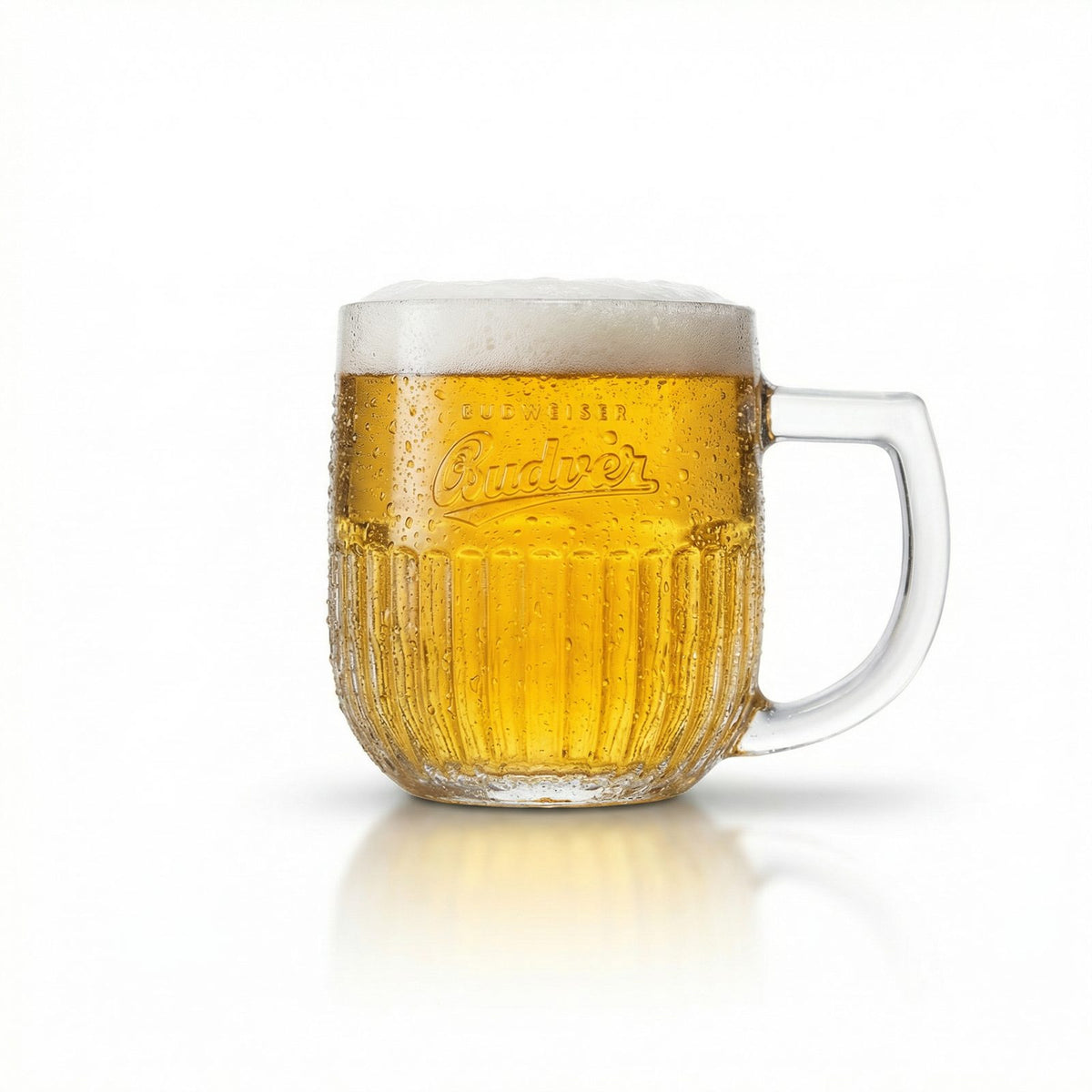 Budweiser Budvar Bierglas 0,5l – Relief Krug geeicht robust in Gastroqualität