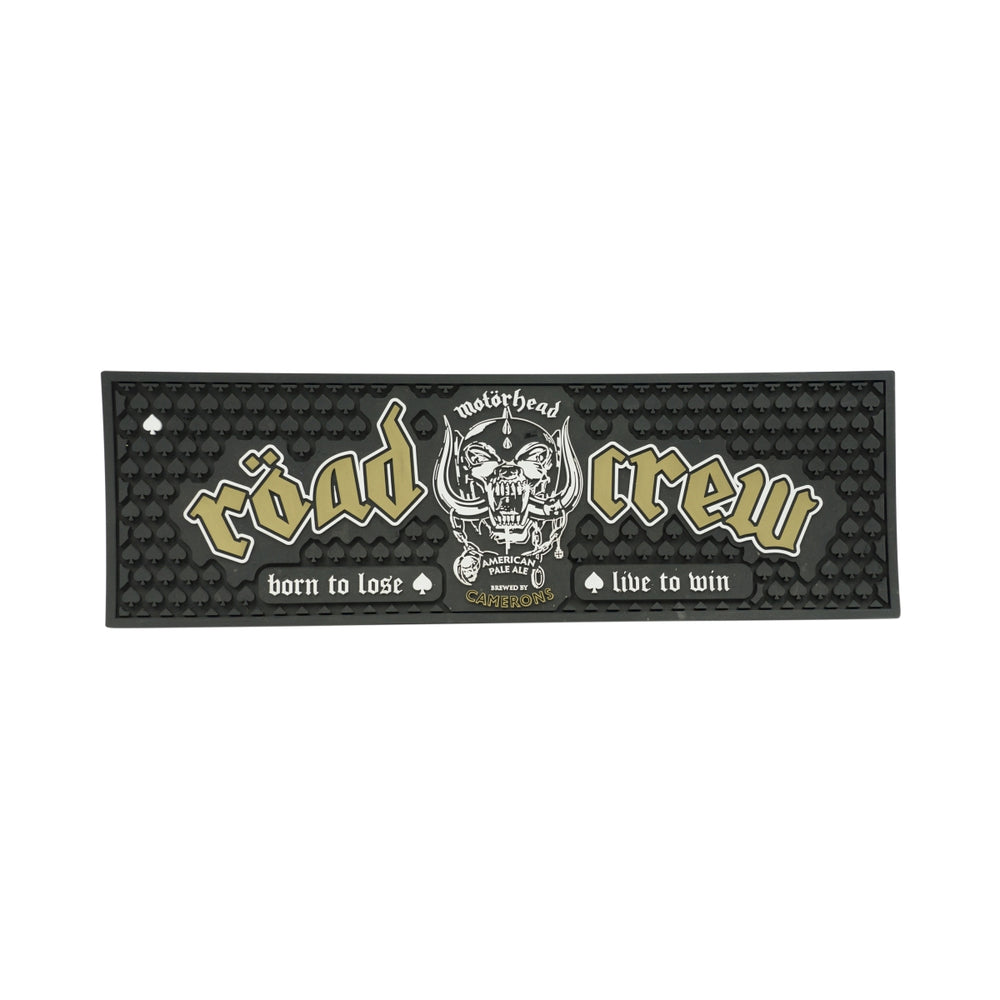 Camerons Bier Barmatte 50x16 Schwarz Motörhead Gläser Abtropf Runner Gummi