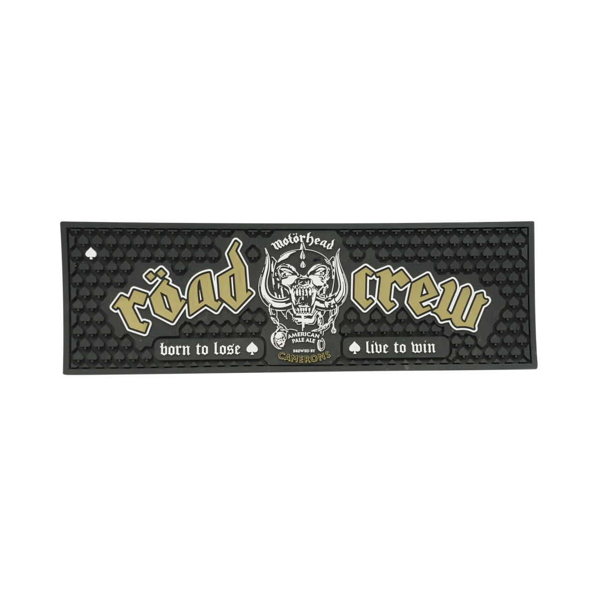 Camerons Bier Barmatte 50x16 Schwarz Motörhead Gläser Abtropf Runner Gummi