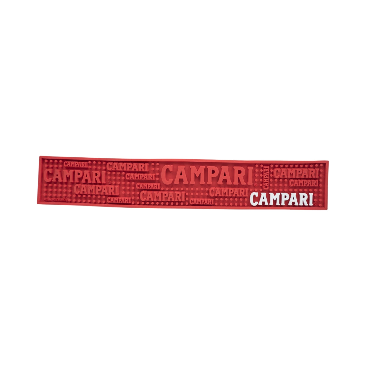 Campari Likör Barmatte 59x10cm rot Abtropfmatte Gläser Gummi Runner Antirutsch