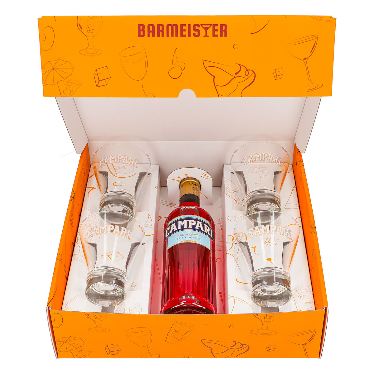 Campari Likör Geschenkset 0,7l Flasche 25 % Vol. + Tumbler–orange – Ansicht 2
