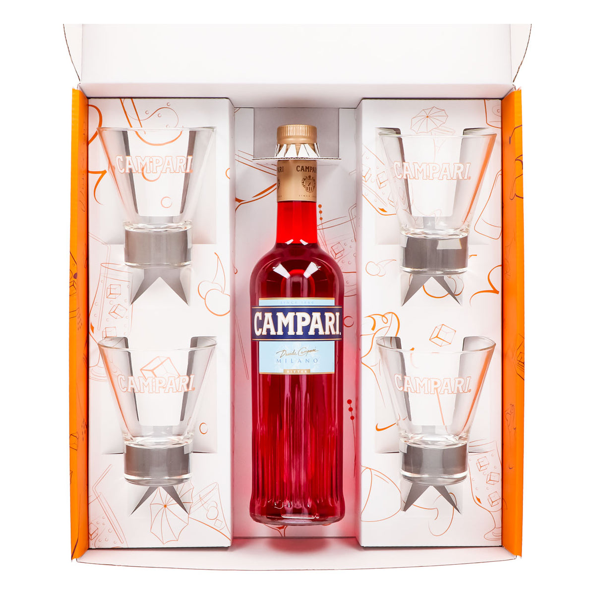 Campari Likör Geschenkset 0,7l Flasche 25 % Vol. + Tumbler–orange – Ansicht 3