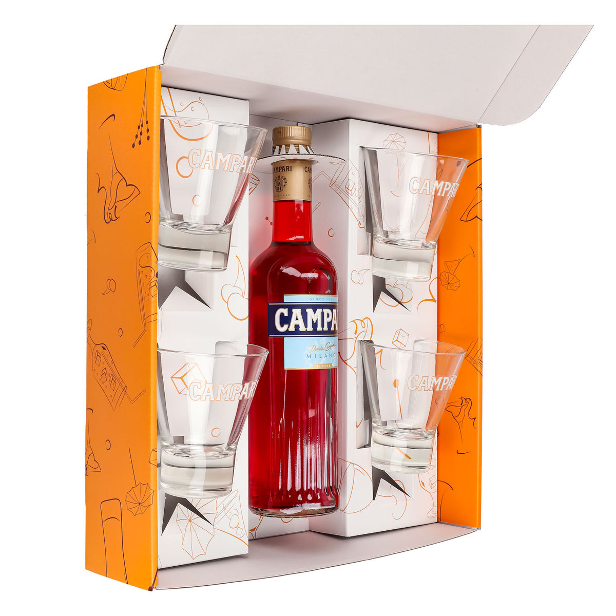 Campari Likör Geschenkset 0,7l Flasche 25 % Vol. + Tumbler–orange – Ansicht 4