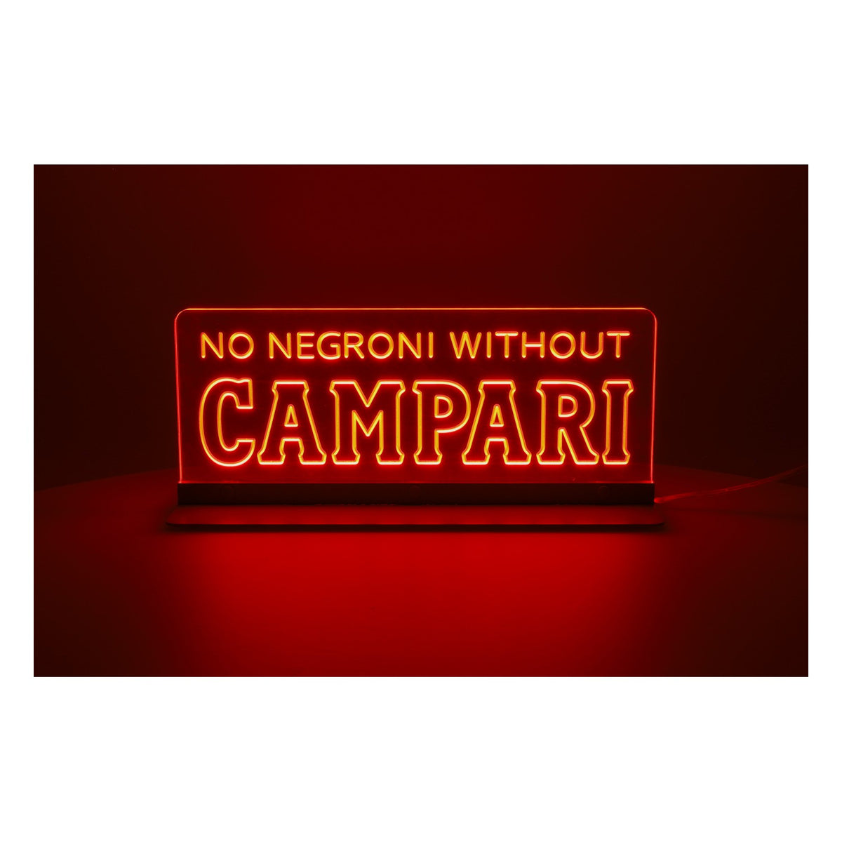 Campari Likör LED Leuchtreklame Schild "No Negroni Without Campari"