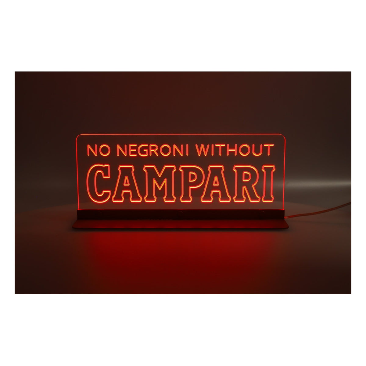 Campari Likör LED Leuchtreklame Schild "No Negroni Without Campari" – Ansicht 6
