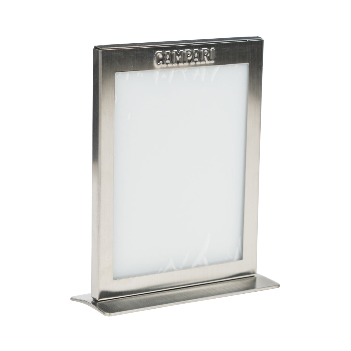 Campari Likör Tischaufsteller 15x11cm Metall Menu Karten Halter Gastro Edelstahl