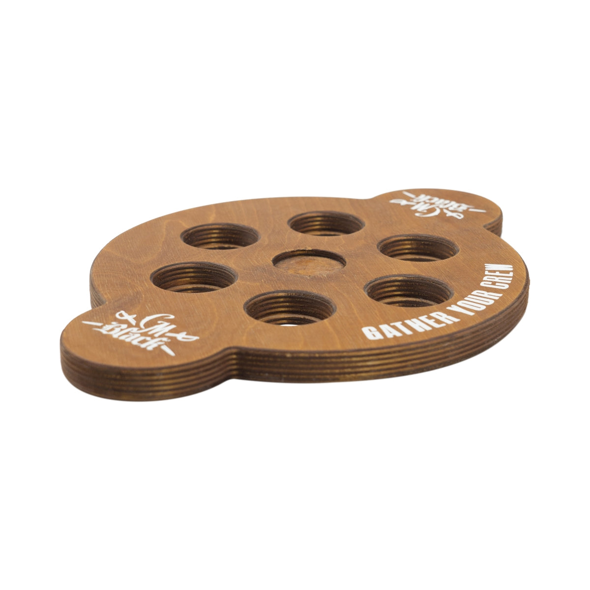 Captain Morgan Black Rum Tablett 24cm für 6 Shots Gläser Holz Träger Bar Latte – Ansicht 2