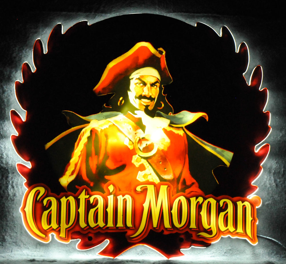 Captain Morgan Leuchtreklame LED Luminated Wallsign Wanddeko Bardeko57x53cm