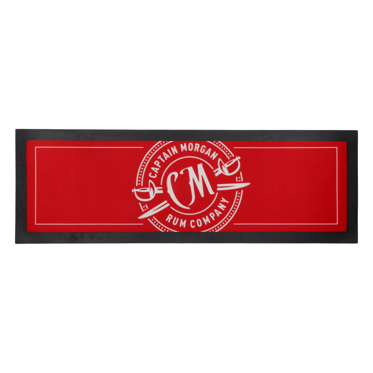 Captain Morgan Rum Barmatte Abtropfmatte Barzubehör Schwarz/Rot