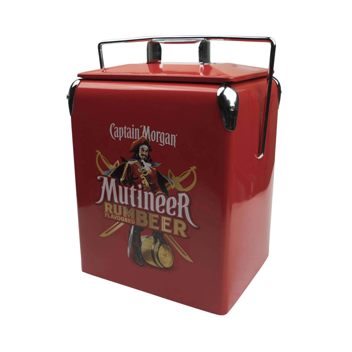 Captain Morgan Rum Kühlbox Retro Cooler Rot Mutineer Rumbeer Kühler Bier – Ansicht 3