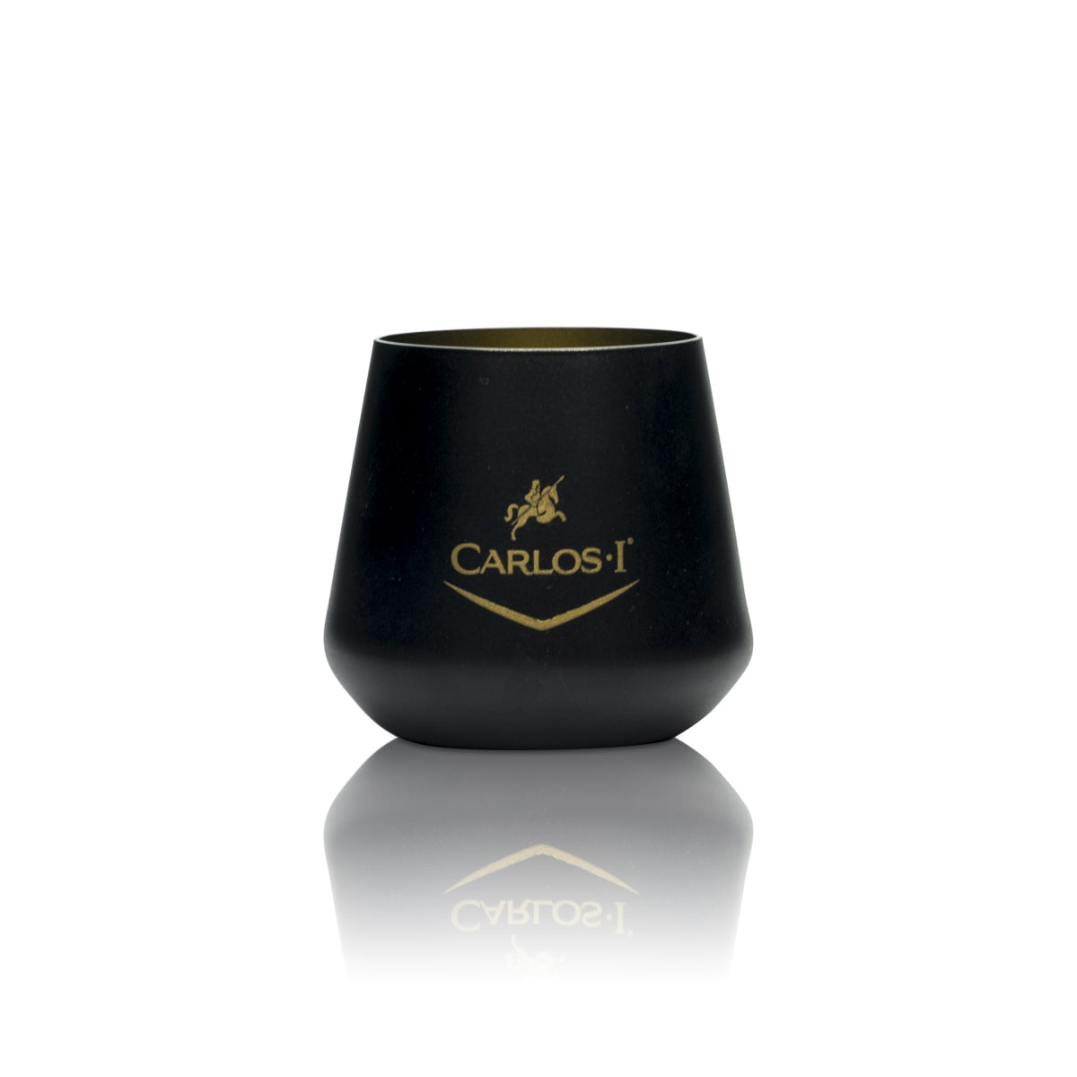 Carlos I Glas Brandy 0,3l Tumbler Matt satiniert Gläser Schwenker goldenes Logo
