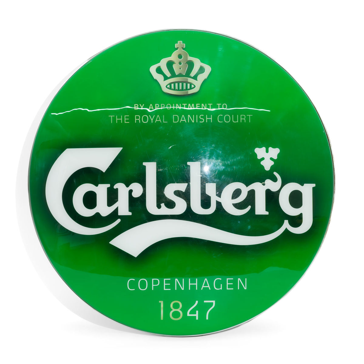 Carlsberg Bier Leuchreklame Leuchtwerbung 71cm Durchmesser B-Ware