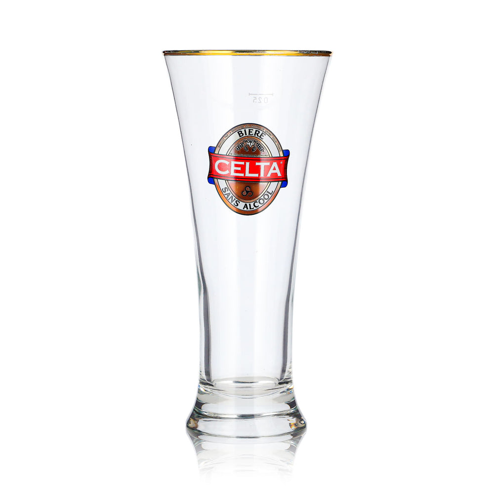 Celta Bier Glas 0,25l Pokal mit Goldrand