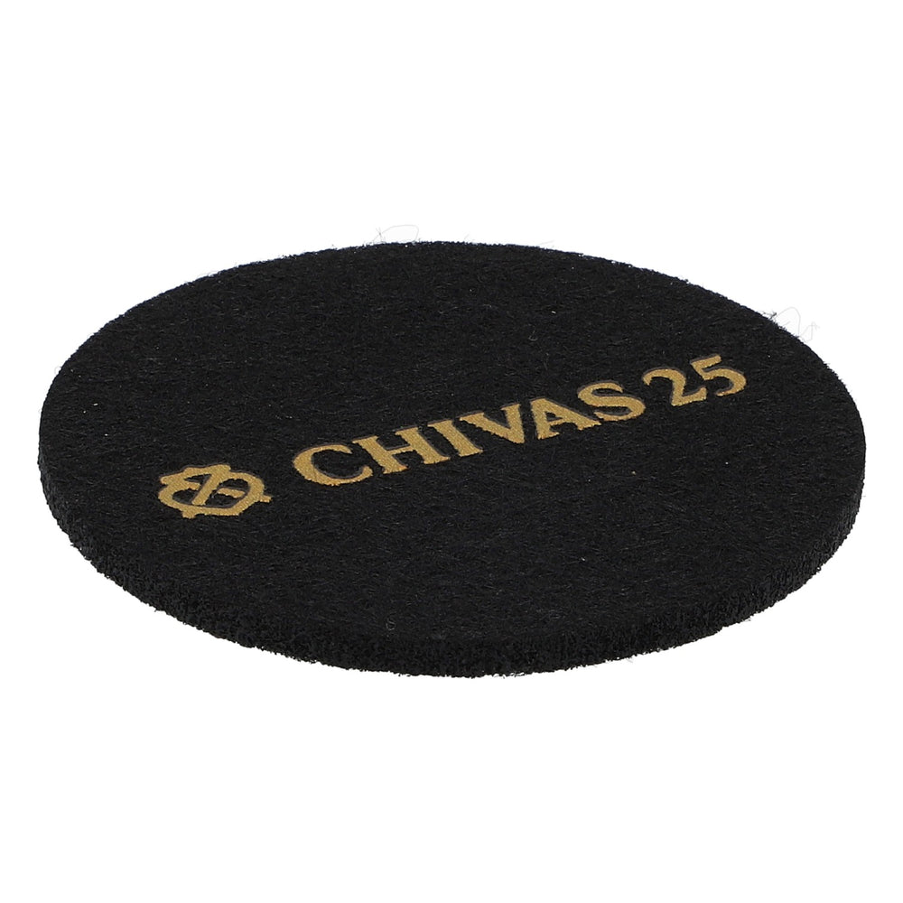 Chivas Regal Whiskey Filz Untersetzer Schwarz 6,2cm Durchmesser "Chivas 25"