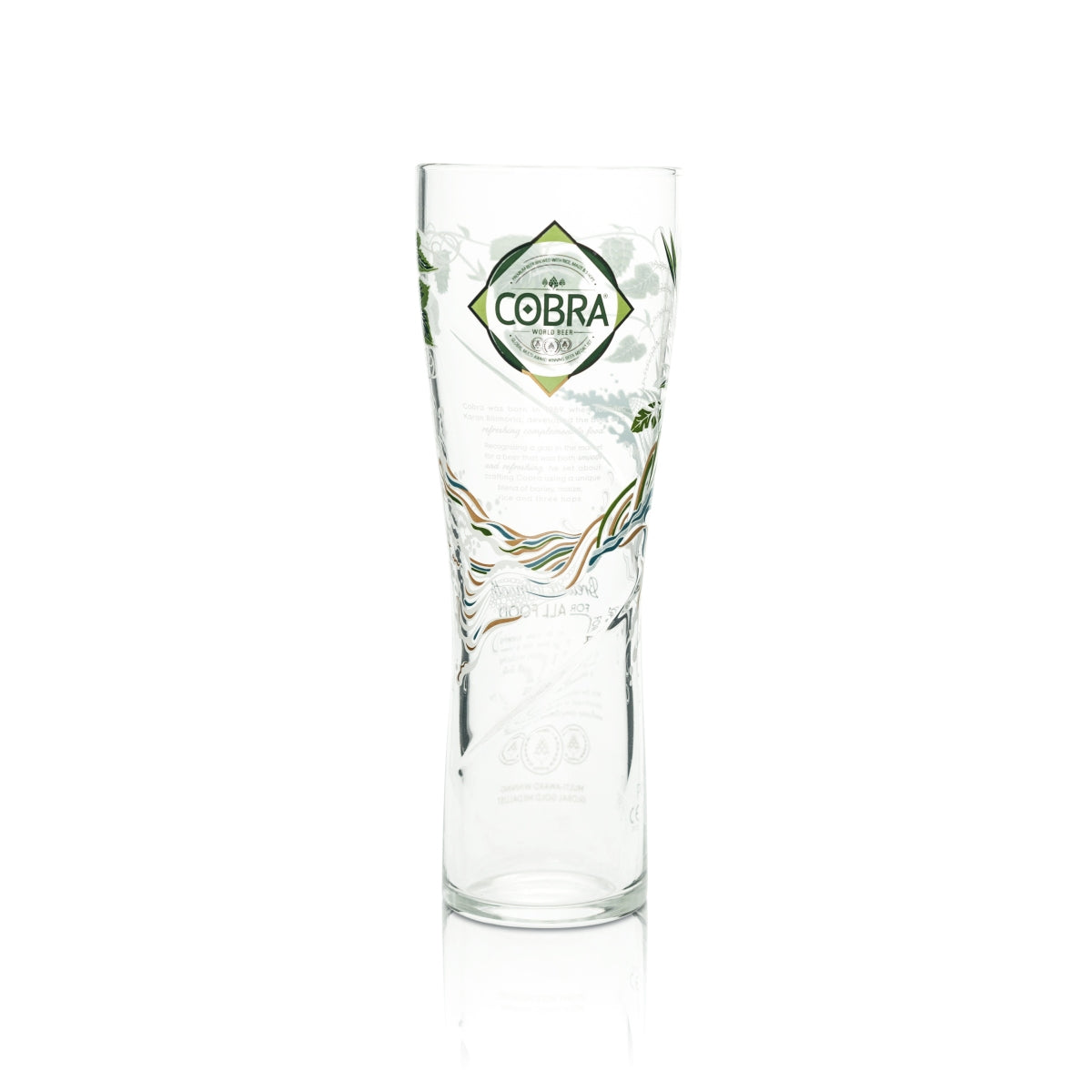 Cobra Bier Glas 0,5l Becher Pint Story indisches Beer Gläser Indien Rar Sammler