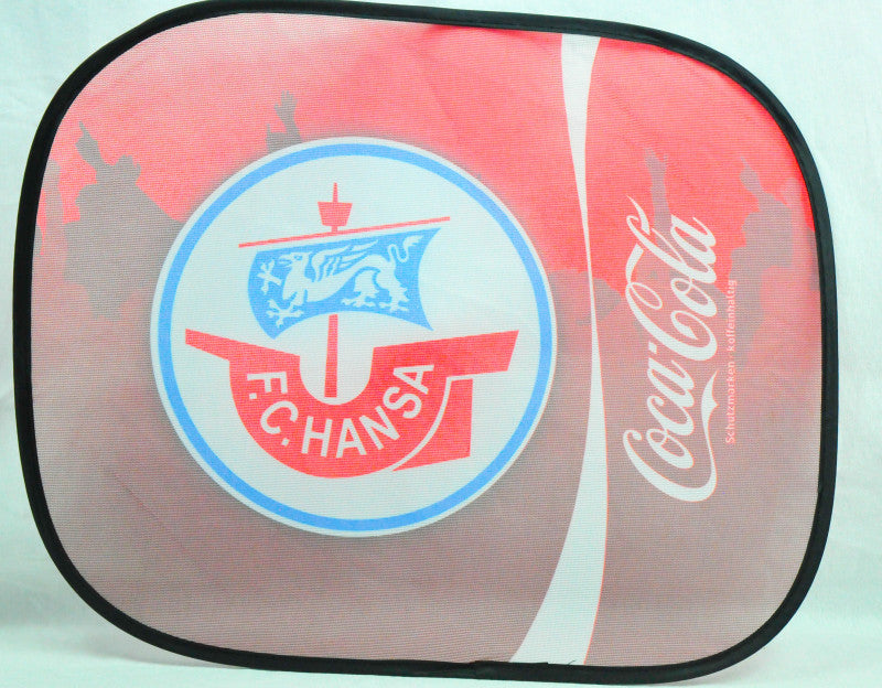 Coca Cola Auto Sonnenschutz Sonnenblende Seitenfenster "FC Hansa Rostock"