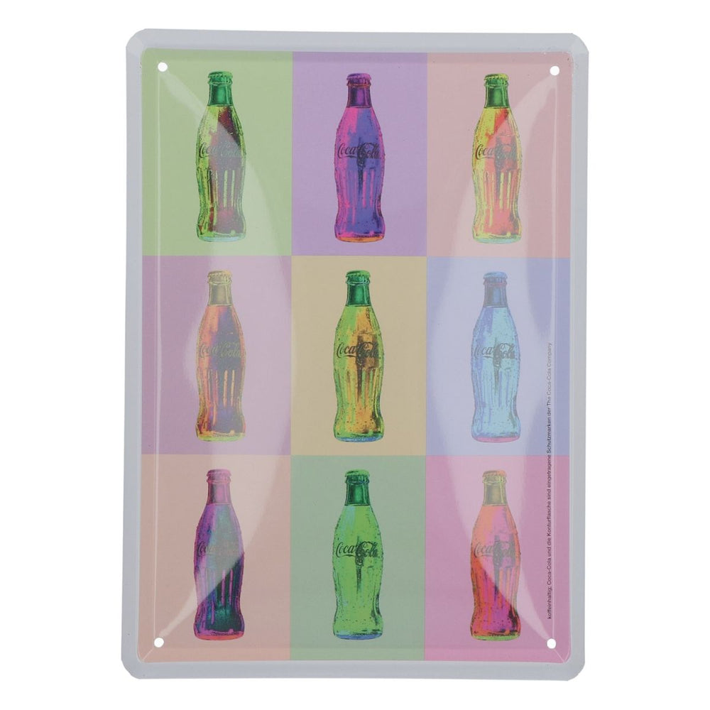 Coca Cola Blechschild Flaschen Bunt 21x15cm Werbeschild Wand Deko Merchandise
