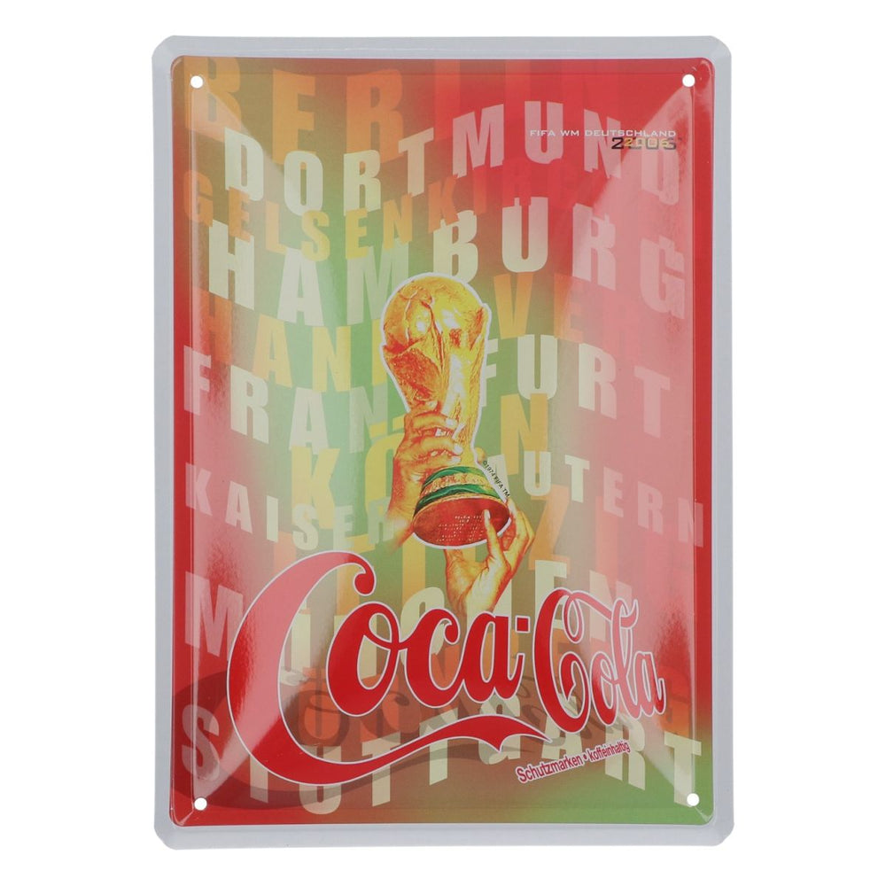Coca Cola Blechschild Pokal WM 2006 21x15cm Werbeschild Wand Deko Merchandise