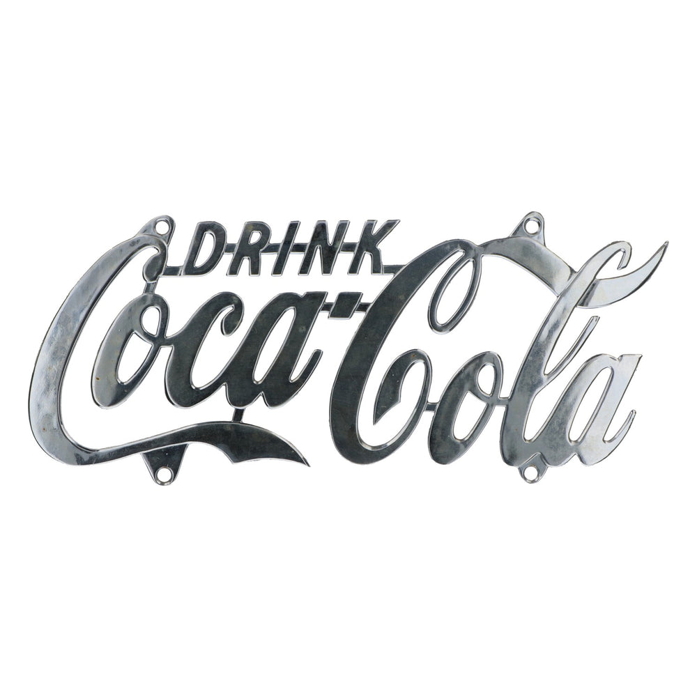 Coca Cola Blechschild Wanddekoration Metall silber Retro sehr selten