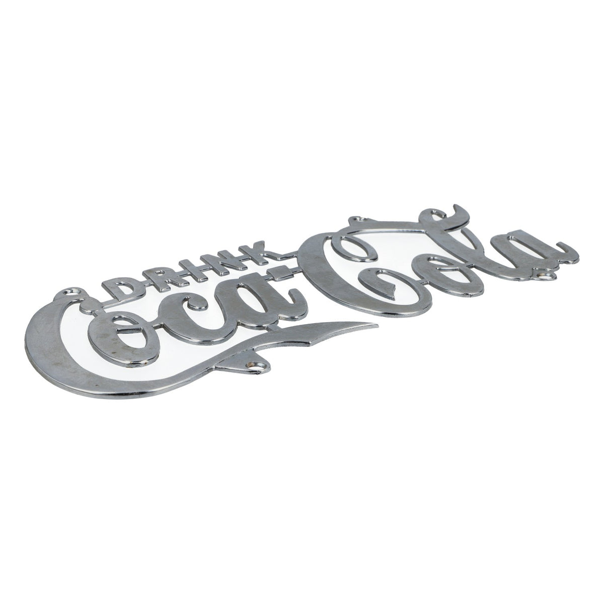 Coca Cola Blechschild Wanddekoration Metall silber Retro sehr selten – Ansicht 2
