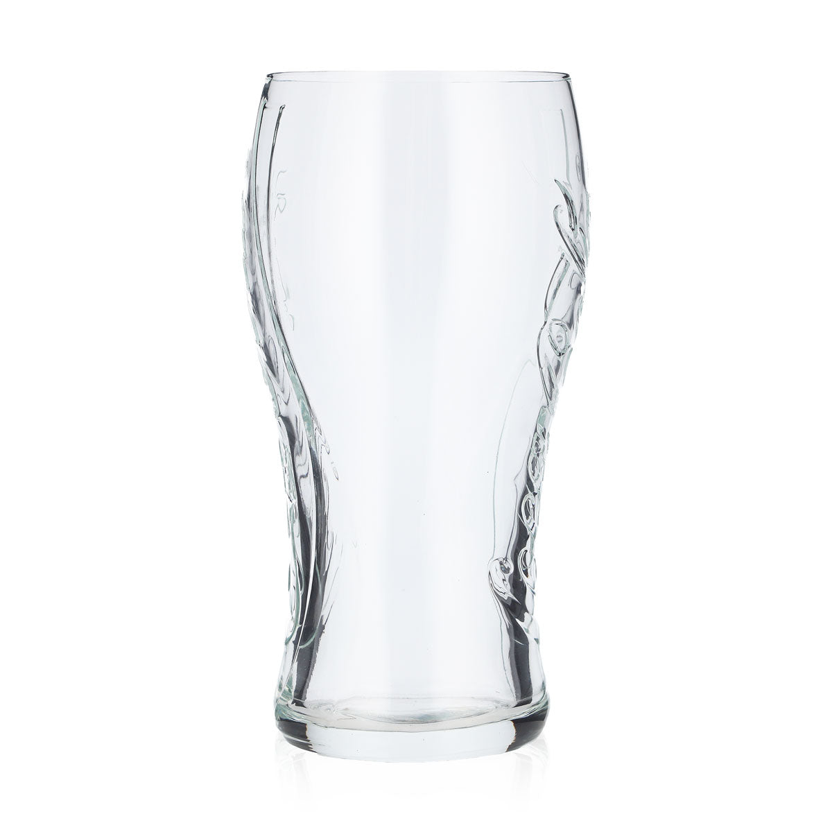 Coca Cola Glas 0,3l Kontur Curve Becher Logo vertikal Relief Druck Gläser Drinks – Ansicht 2