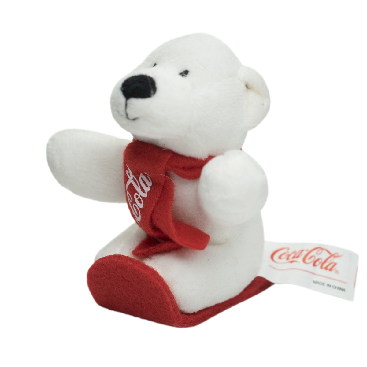 Coca Cola Kuscheltier Eisbär Stoff Teddy Bär Rodler Spielzeug Sammler Kinder