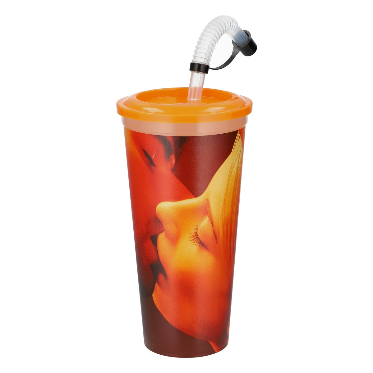 Coca Cola Mezzo Mix Mehrwegbecher Love Motiv mit Strohhalm 0,6l Kunststoff – Ansicht 2
