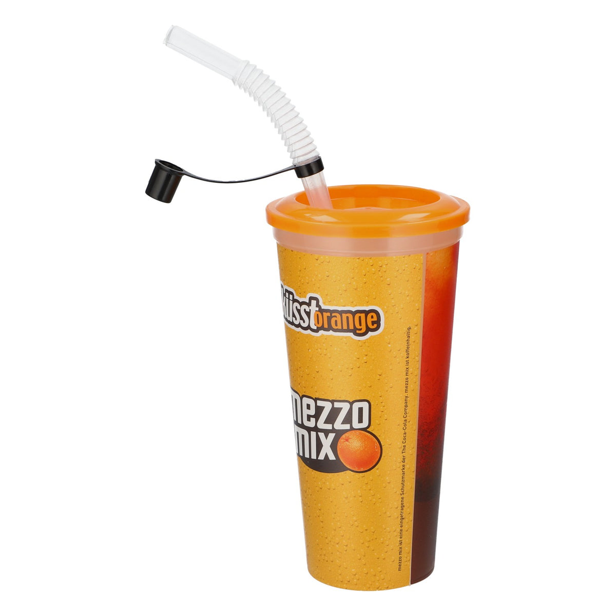 Coca Cola Mezzo Mix Mehrwegbecher Love Motiv mit Strohhalm 0,6l Kunststoff – Ansicht 3