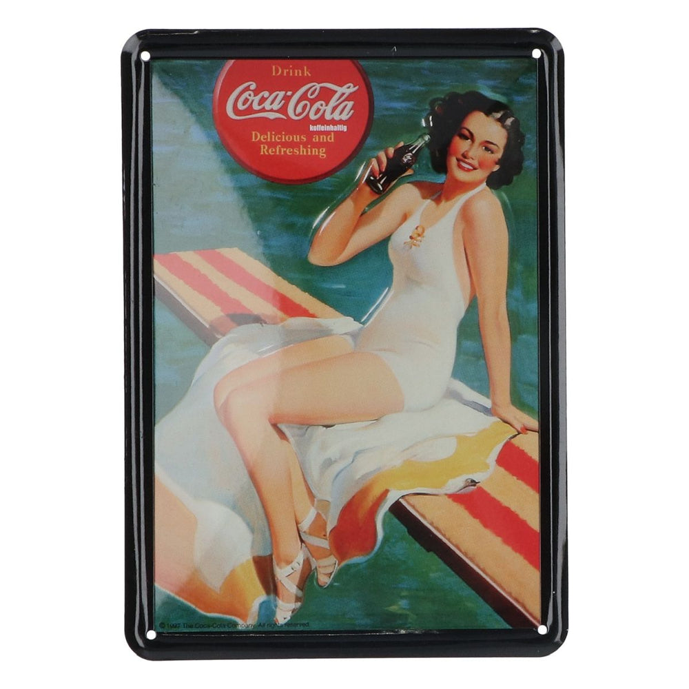 Coca Cola Mini Blechschild 15x10cm Werbeschild Delicious and Refreshing Wand
