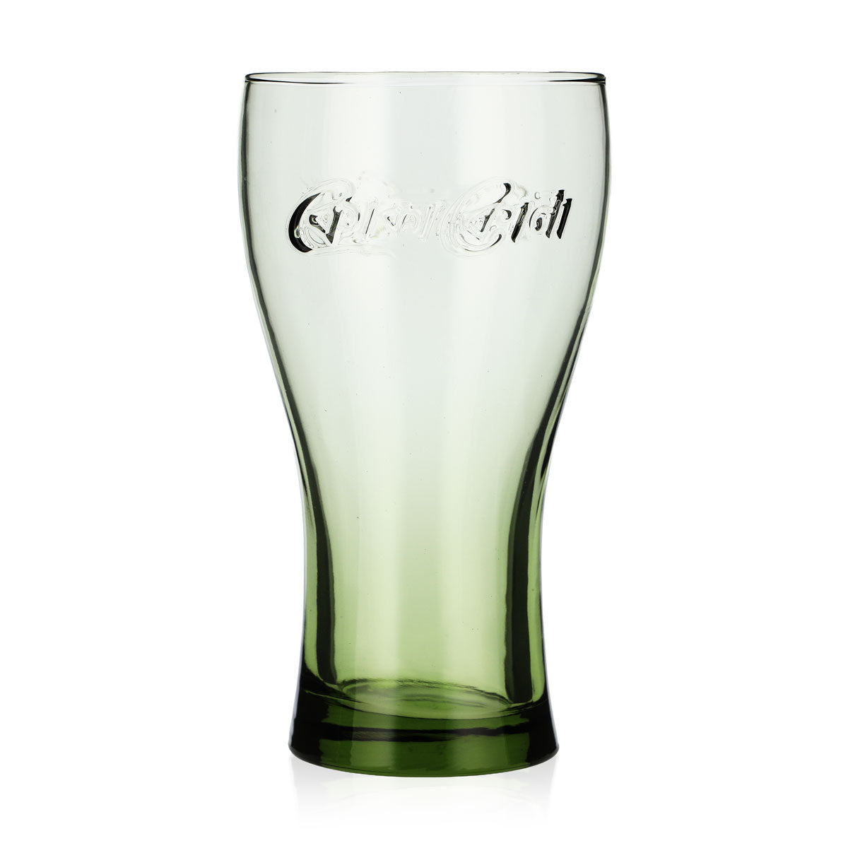 Coca Cola Softdrink Glas 0,36l Konturglas Olivgrün McDonalds Bengalisch – Ansicht 3