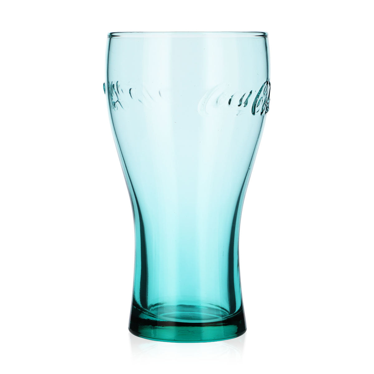 Coca Cola Softdrink Glas 0,36l Konturglas Türkis McDonalds Hebräisch – Ansicht 2