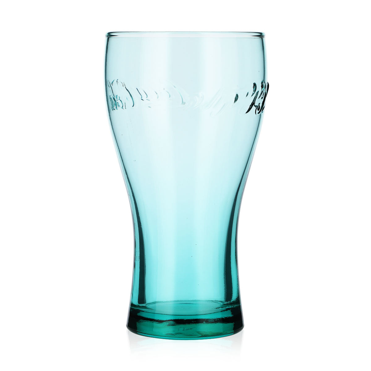 Coca Cola Softdrink Glas 0,36l Konturglas Türkis McDonalds Hebräisch – Ansicht 4