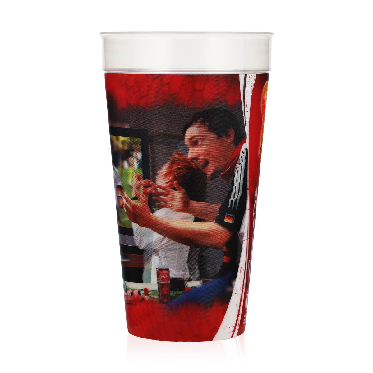 Coca Cola Softdrink Glas 0,5l Fifa WM 2006 3D Motiv Kunststoff Mehrwegbecher – Ansicht 2