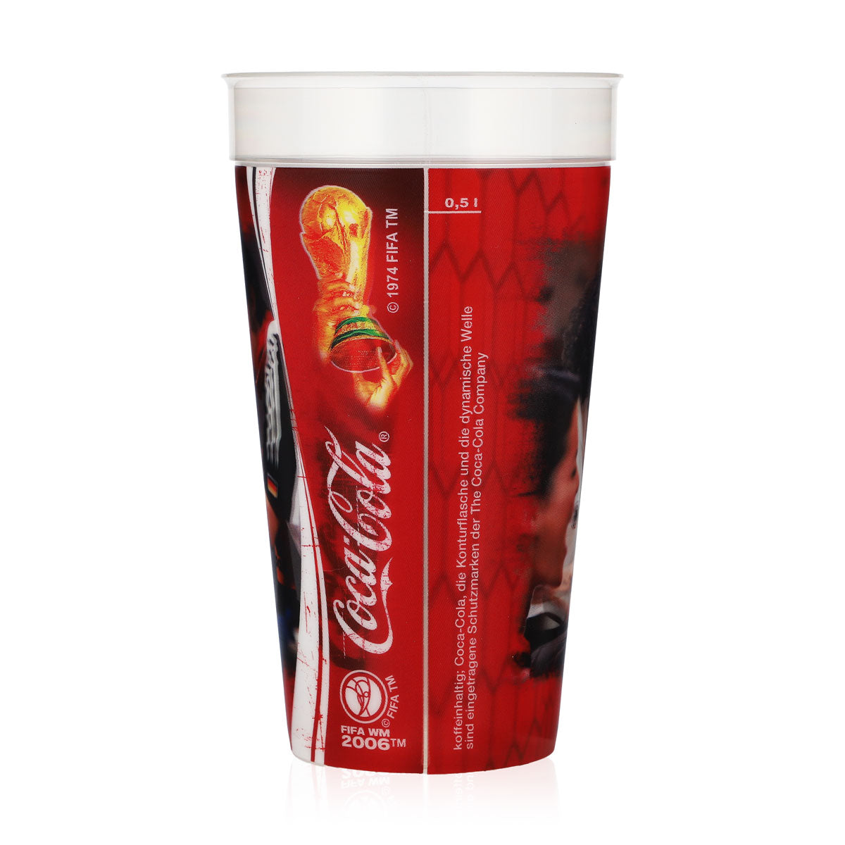 Coca Cola Softdrink Glas 0,5l Fifa WM 2006 3D Motiv Kunststoff Mehrwegbecher – Ansicht 5